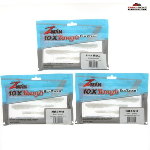 ZMan Drop Shot Plastic Soft Bait Trick Shotz White Lightning NEW eBay