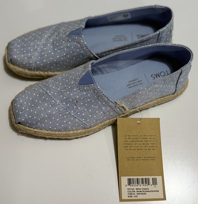 TOMS Classic Shoes Size 6.5 Bliss Blue (NEW - Women s)