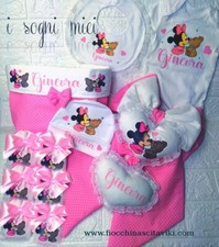 Fiocco Nascita+40Bomboniere+ Body+ Cestino+ Cappellino+ Bavetta