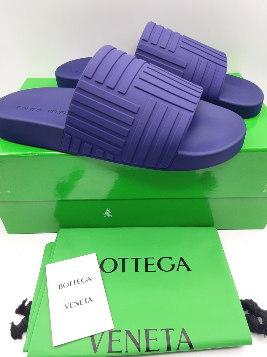 Bottega Veneta men's rubber slides sandals Unicorn purple EU