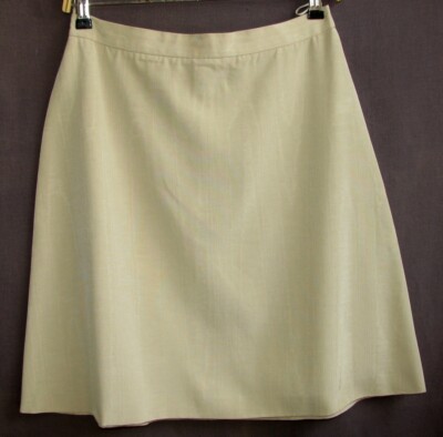 MOSCHINO ''CHEAP & CHIC'' - KURZER ROCK TRAPEZ BAUMWOLLE BEIGE & CREME GR. 40 FR - SEHR GUTER ZUSTAND