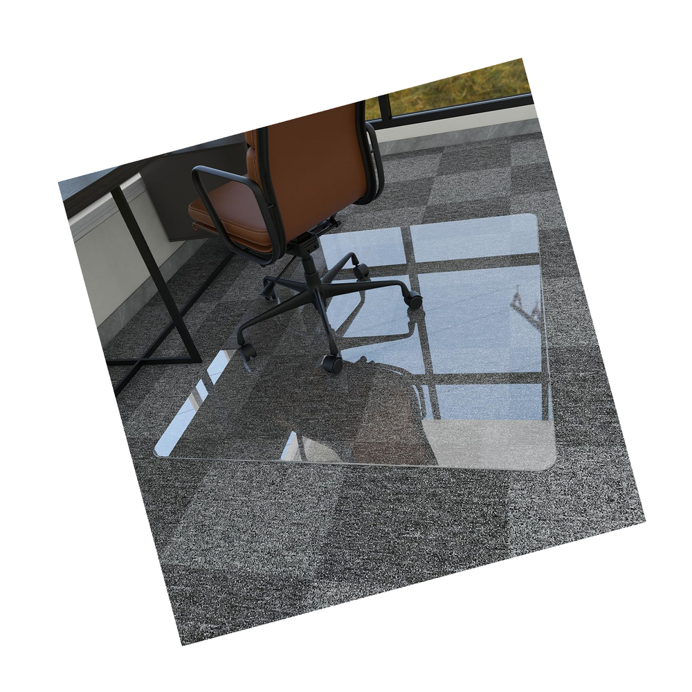 Office Chair Mat Carpeted Floors Clear Tempered Glass Carpet Protector