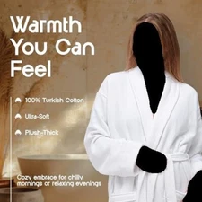 Bathrobe for All  100% Turkish Cotton, Luxury Terry Interior, Waffle Exterior