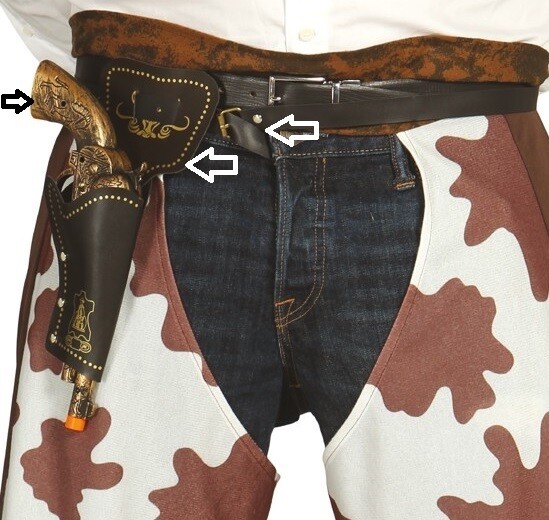 Cowboy Fancy Dress Gun & Holster Set 29cm Kids & Adults Pistol Belt & Holster fg eBay