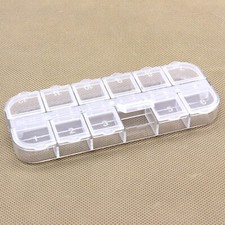 4pcs Clear Plastic Organizer Box Case 12 Grids Jewelry Beads Display Storage