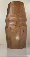 Vintage Turned Burl Wood Vase Signed JG