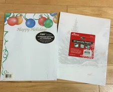 SEALED 2 Diff Styles Xmas Letterhead Computer Paper-60(Trees)+25 Sheets=85 Pages