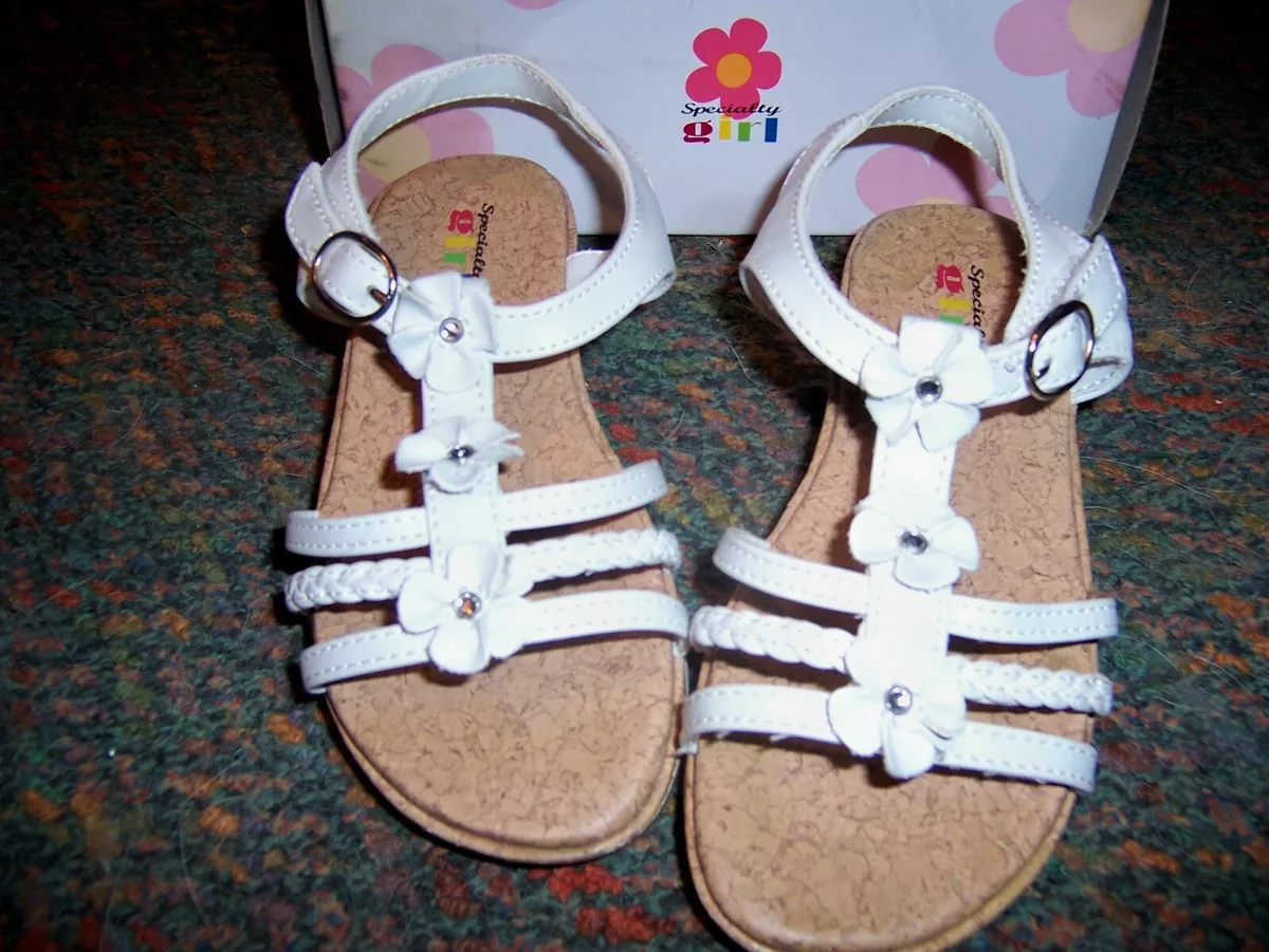 NIB SPECIALTY GIRL Lil Emma White Sandals - SIZE 10M | eBay