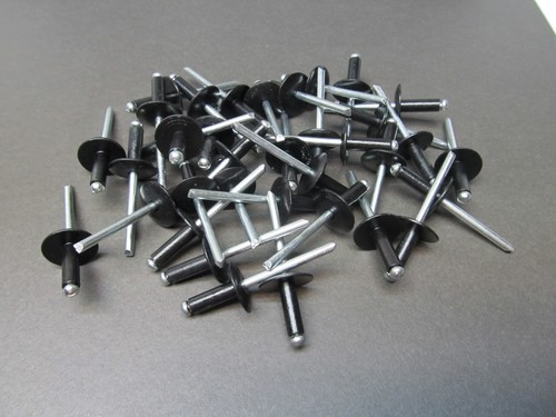 Vintage FITS Polaris Snowmobile 3/16 large head Black Rivets 50pcs MADE IN USA - Picture 2 of 2