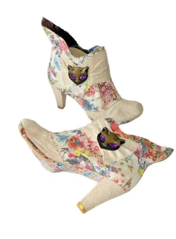 Irregular Choice Women's Big Shoes Ankle Boots Heels Miaow Floral EU43 UK10 US12 - Image 2 of 4