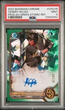 2022 Bowman Chrome #CPAYR Yendry Rojas Auto Green Atomic #/99 PSA 9