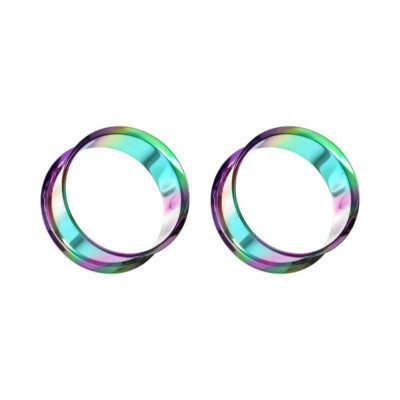 Flesh Ear Tunnels Plug Surgical Steel Gauges Double Flared Earrings Sold as Pair