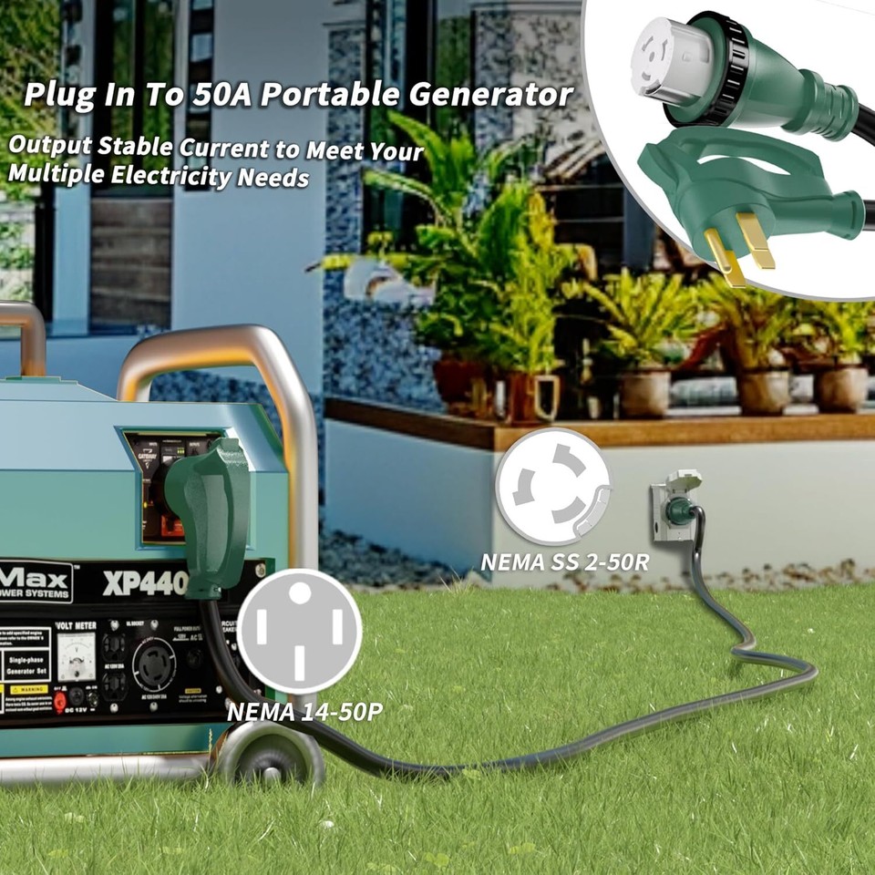 50 Amp Generator Cord, 50FT 50 Amp RV Extension Cord with Twist Lock