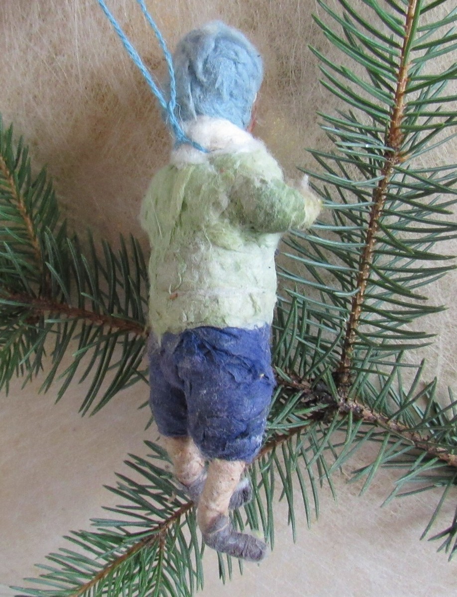 Ancienne Poupée De Noël Allemande - Coton - Vintage 1945 - Décoration Sapin