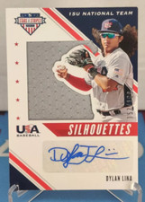 2020 USA Baseball Stars & Stripes Silhouettes Signature Jerseys Dylan Lina /199