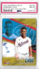Armando Cruz 2021 Bowman's Best Gold Autograph/50 Nationals PSA 8 MLB!!