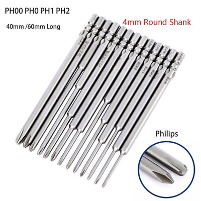 PH0 PH1 PH2 Phillips Head Screw Bit Set Impact Driver Drill Magnetic 4mm Shank