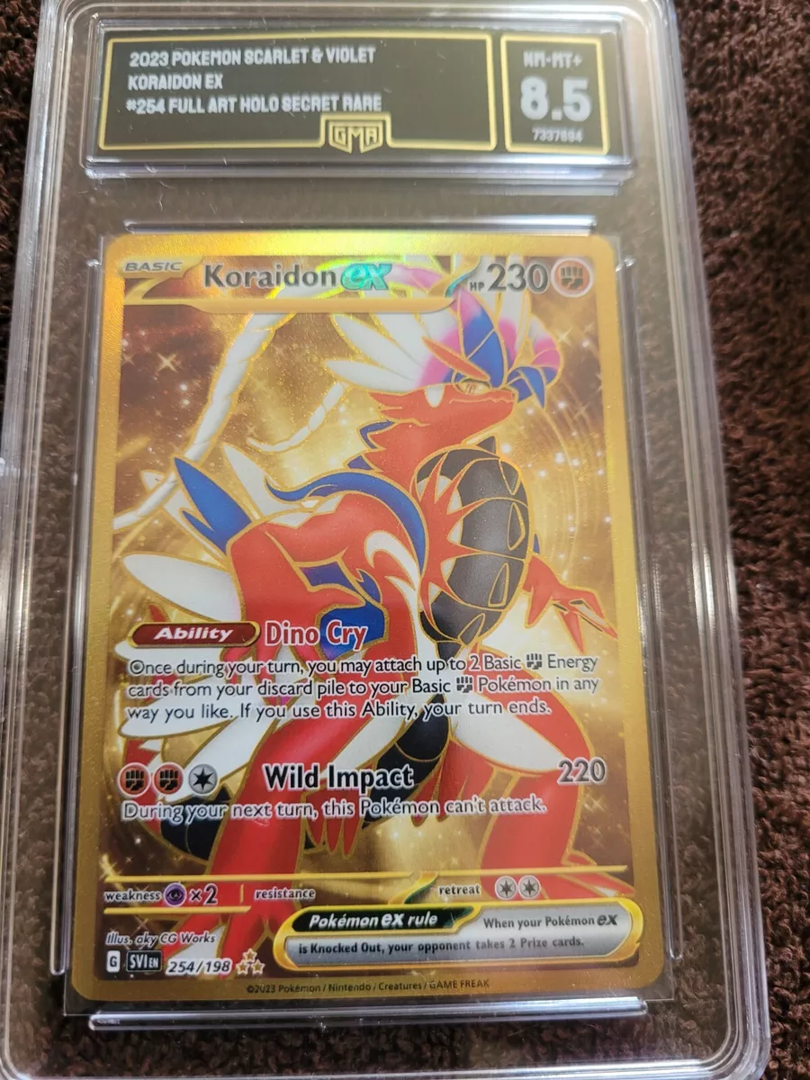 Pokemon Koraidon EX Gold Full Art Secret Rare 254/198 Scarlet and Violet