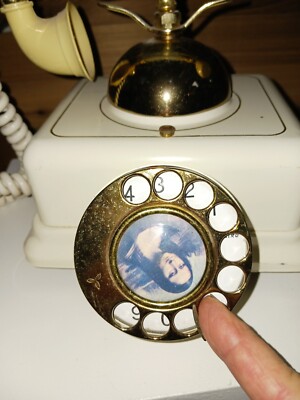 VICTORIAN FRENCH STYLE ROTARY DESK PHONE Mona Lisa metal base