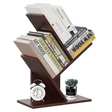 R RUISHENG Bookshelves and Bookcases Small Tree-Designed Freestanding Bookcas...