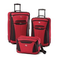 American Tourister Luggage Fieldbrook Ii 3 Piece Set, Red/black American Tourister Luggage Fieldbrook Ii 3 Piece Set, Red/black