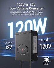 DEWENWILS 120W Low Voltage Landscape Transformer, Outdoor Transformer with Timer