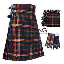 Scottish USMC Tartan 8 Yard Kilt for Men with Matching Flashes and Fly Plaid