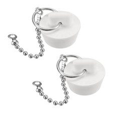 2 Pcs Tub Stoppers, Rubber Bathtub Stoppers Drain Plug 7/8" to 1", White