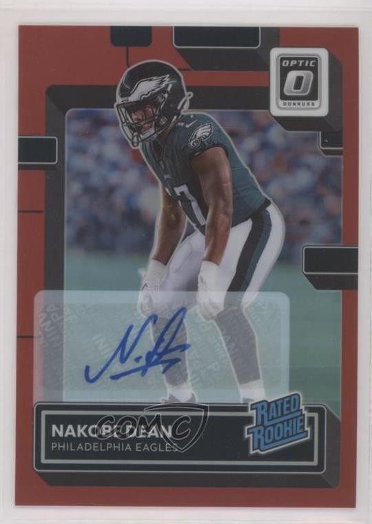 2022 Panini Donruss Optic Rated Red Prizm 49/75 Nakobe Dean Rookie Auto RC 0vc5