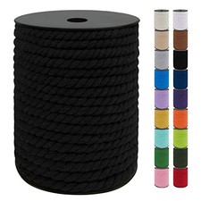 8mm Macrame Cord, 131 Feet Natural Macrame Rope Yarn, 3 8mm x 131ft Black