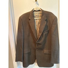 Lauren Ralph Lauren Mens Brown Houndstooth Pure New Wool Blazer Sport Coat 44L