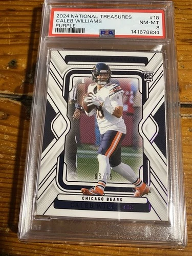 2024 National Treasures Caleb Williams PURPLE Rookie #'D /75 #18 PSA 8 BEARS