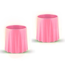 EZTOTZ Tough To Tip BPA Free Plastic Baby Cups USA Made - Open 2 Pack, Pink