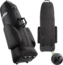 Hard Case Golf Club Travel Bag with Wheels Luggage Lock Cover Airline Waterproof