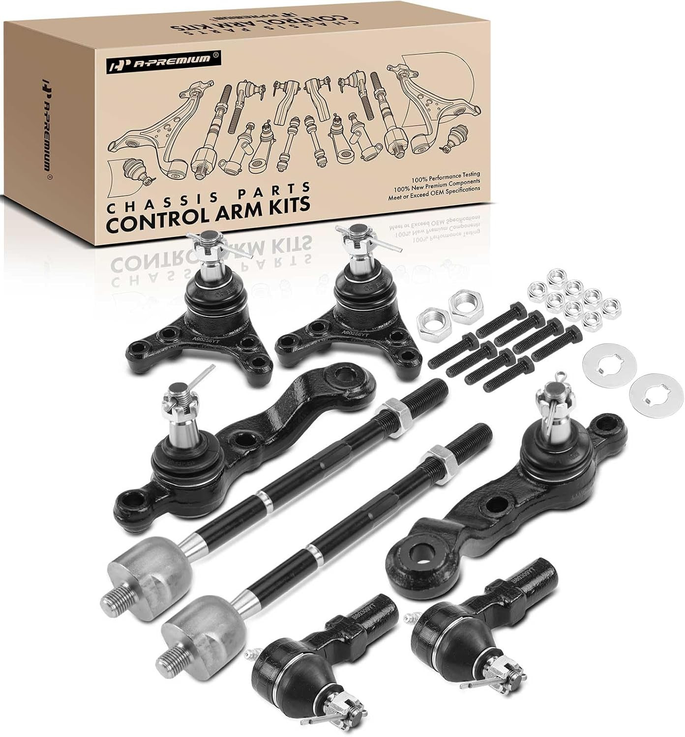 Front Suspension Kit Toyota Tacoma 95-04 RWD Power Steering Ball Joints Tie Rods