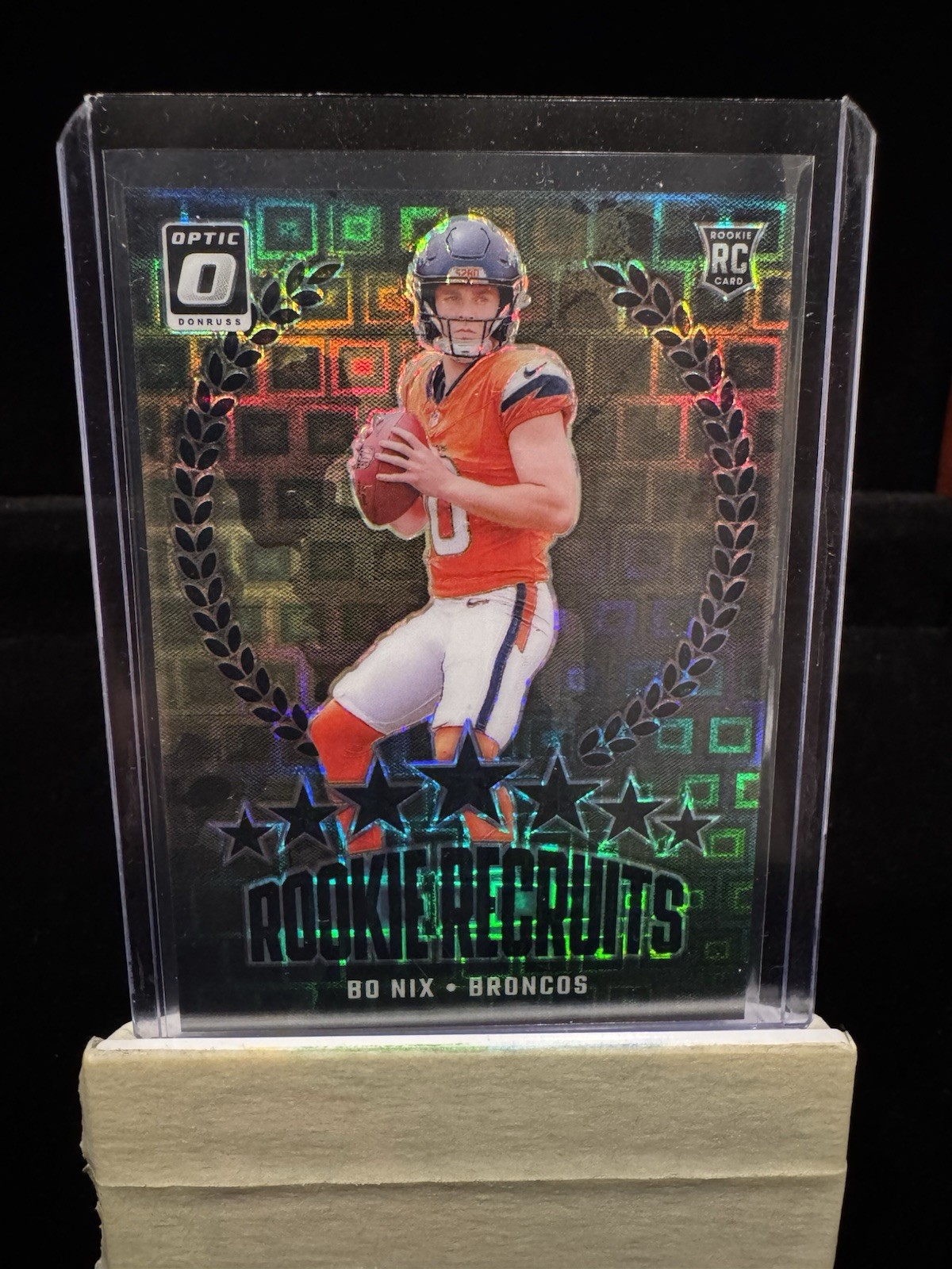 2024 PANINI DONRUSS OPTIC ROOKIE RECRUITS BO NIX (RC) BLACK PANDORA /25 BRONCOS