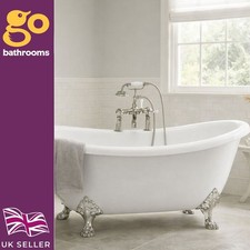 Vintage Style Nickel Deck Mounted Bath Shower Mixer Tap with Handheld Shower