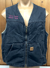 Vintage Carhartt Mens Vest Size XL Black 14806 V26 BLK Zip Up X Large