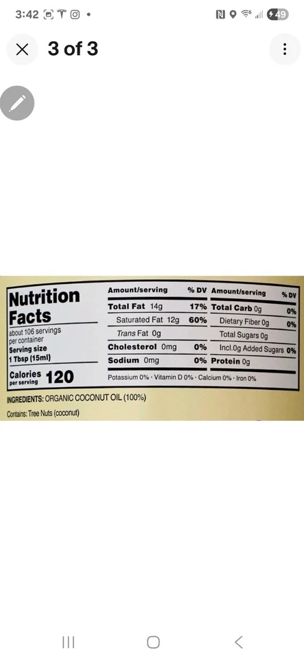 Wellsley Farms Virgin Coconut Oil Cold-Pressed 100% USDA Organic, 54 FL OZ - Image 2 of 3