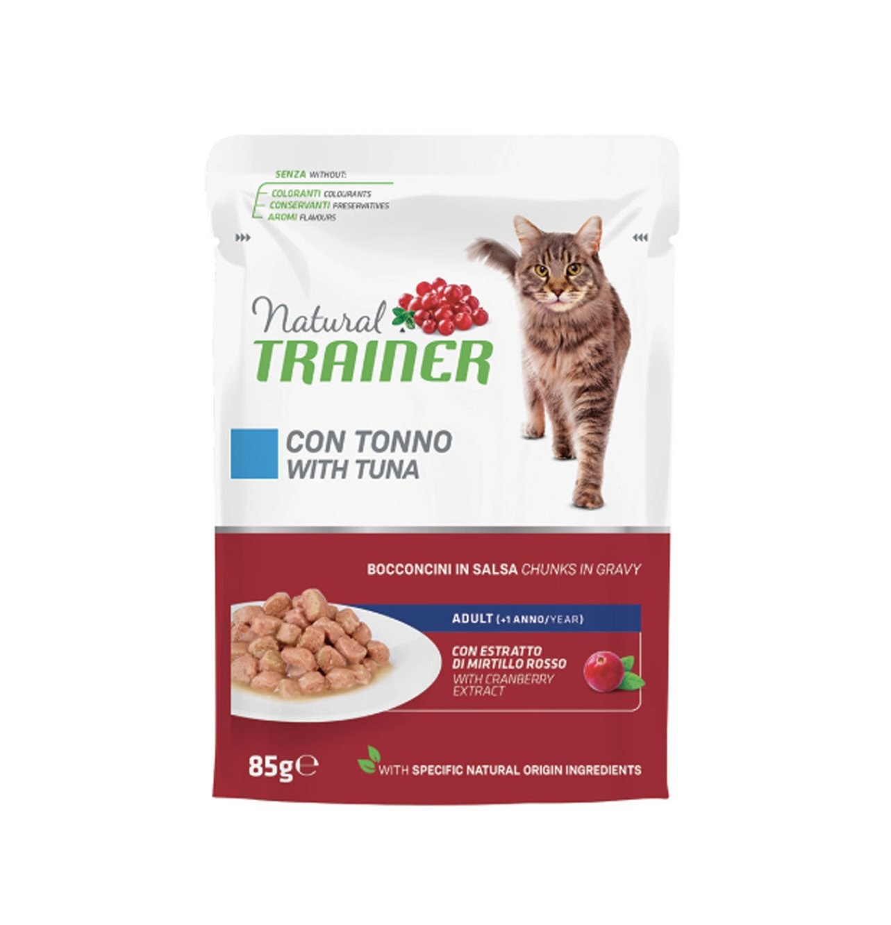 NATURAL TRAINER CAT ADULT CON TONNO 85 GR.