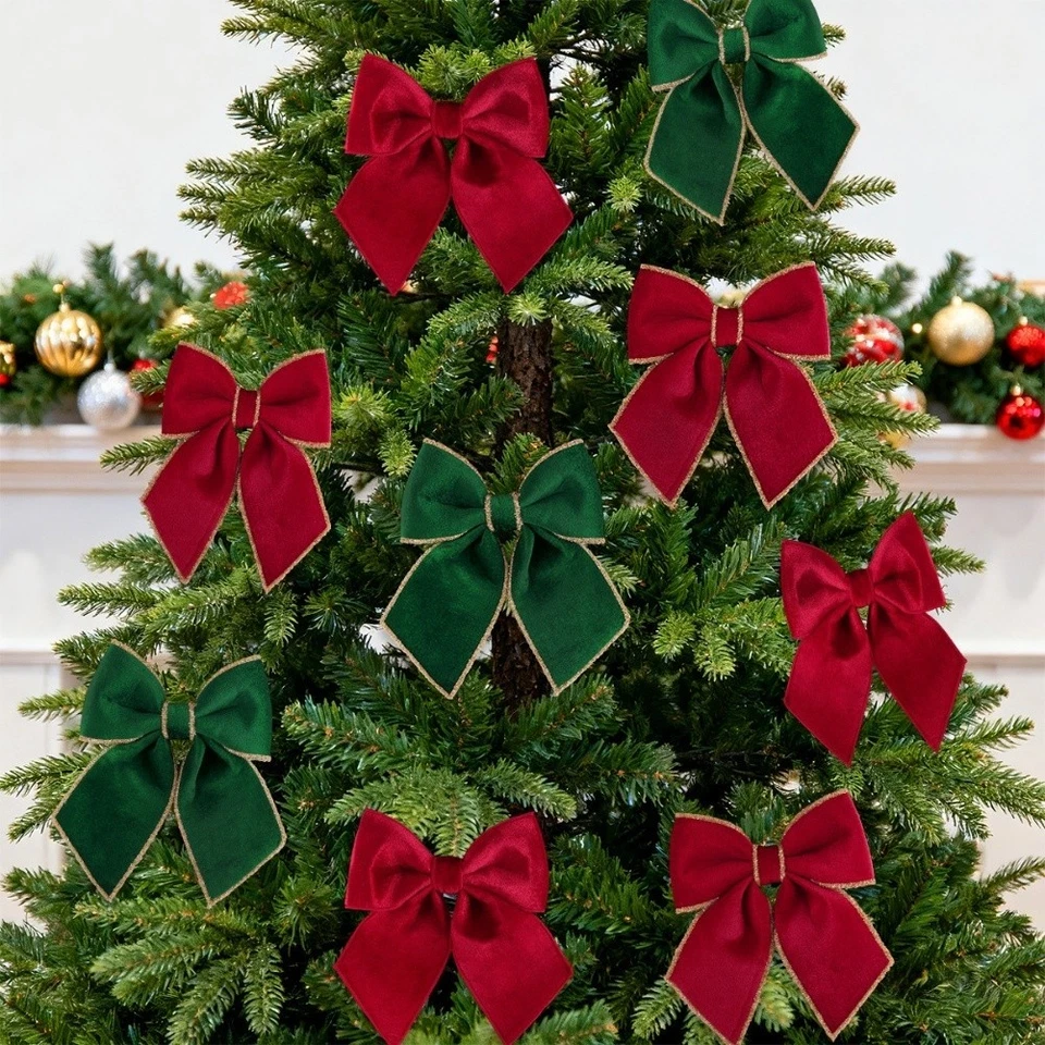 Noeud papillon rouge pour sapin de Noël cheminée et garde-corps d'escalier dé - Photo 2/4