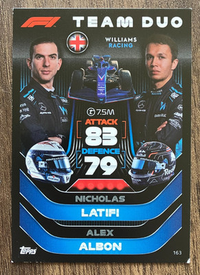 Alex Albon & Nicholas Latifi #163 Williams - 2022 Topps Turbo Attax Formula 1 F1