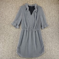 Banana Republic Dress Womens Sz S Half Sleeve V Neck Fit and Flare Black