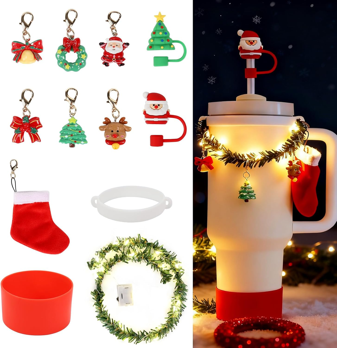 12pc Christmas Stanley Cup Accessories Set for 40/30oz Tumbler
