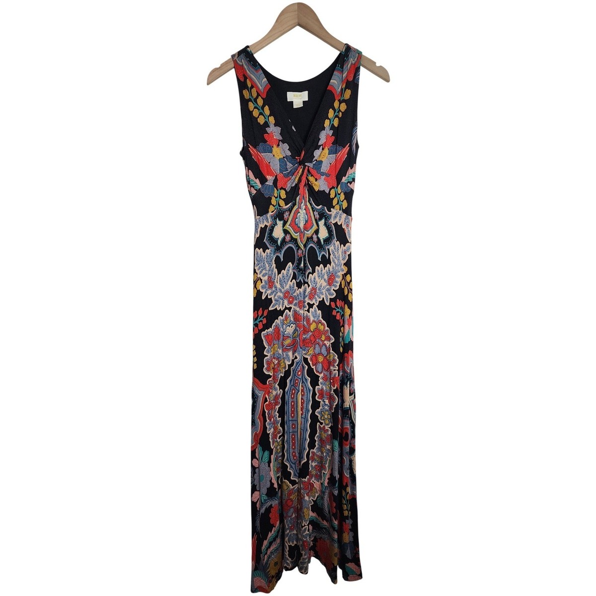 Maeve Anthropologie Maxi Dress Womens XS Black Floral Paisley V-Neck  Sleeveless | eBay