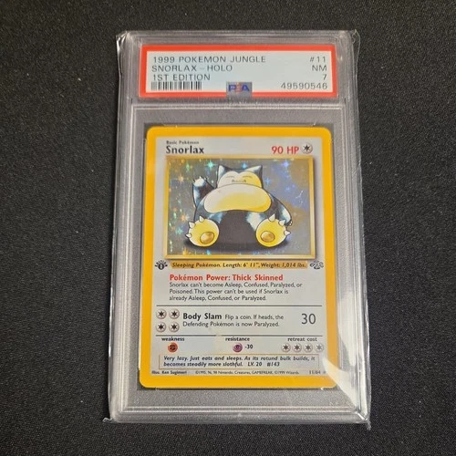 New Listing1st Edition Snorlax 11/64 Jungle Holo Psa 7