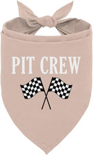 Light Pink Checkered Flag Dog Bandana for All Sizes - Pit Crew Design