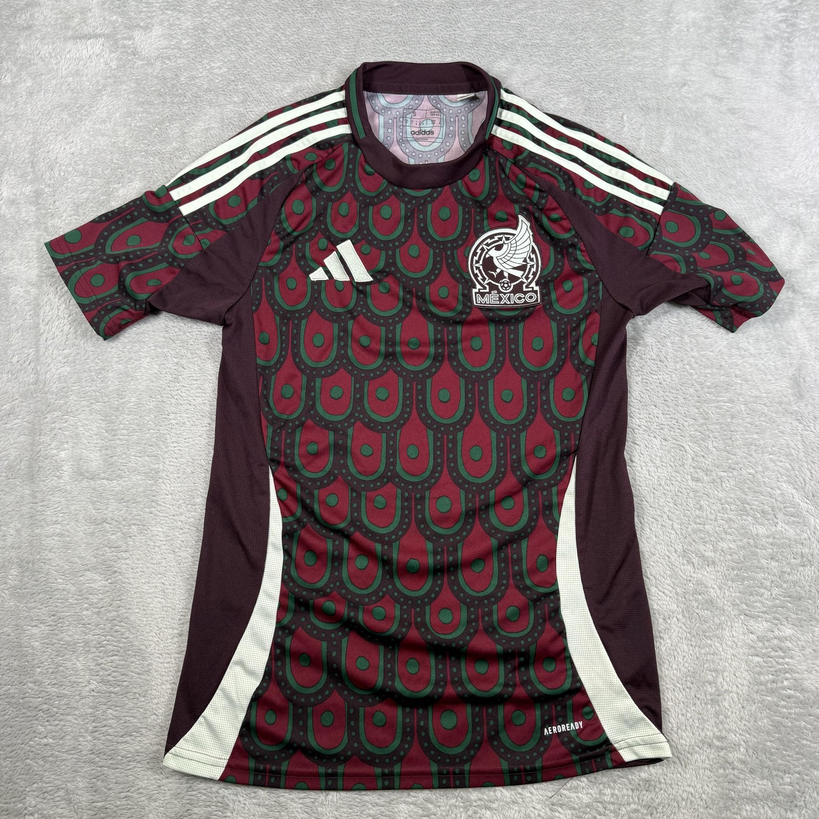 Mexico Soccer Jersey Mens Small Red Adidas AEROREADY Home 2023 National Team