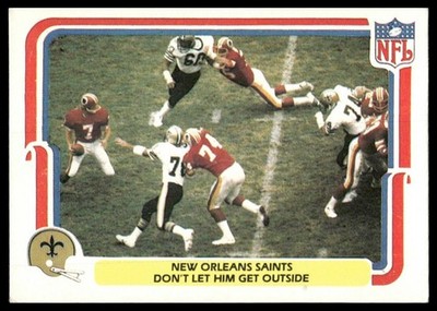 Don't Let Him Get Outside 1980 Fleer Team Action #34 New Orleans Saints