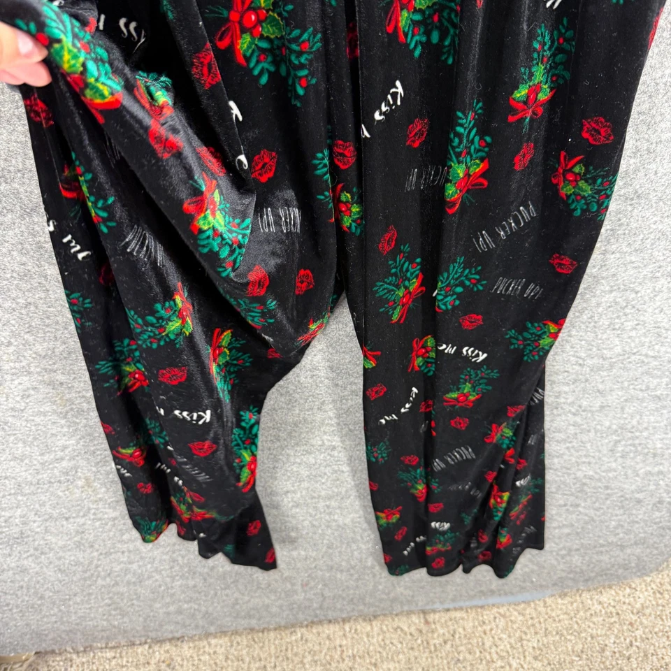 Mono Mujer Sin Marca M Mediano Negro Floral Sin Mangas Terciopelo Navidad Foto 3 de 4